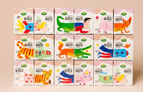 這款牛奶飲料包裝俏皮的都要從貨架上跳出來了！