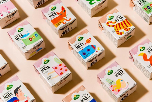 這款牛奶飲料包裝俏皮的都要從貨架上跳出來了！