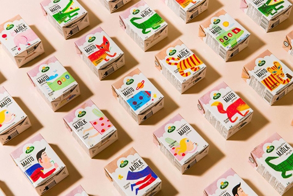 這款牛奶飲料包裝俏皮的都要從貨架上跳出來了！